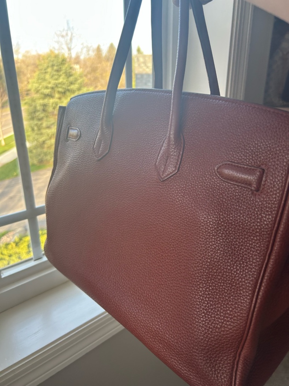 Hermes Brown Togo Leather Birkin with Palladium Hardware - Picture 3 of 10